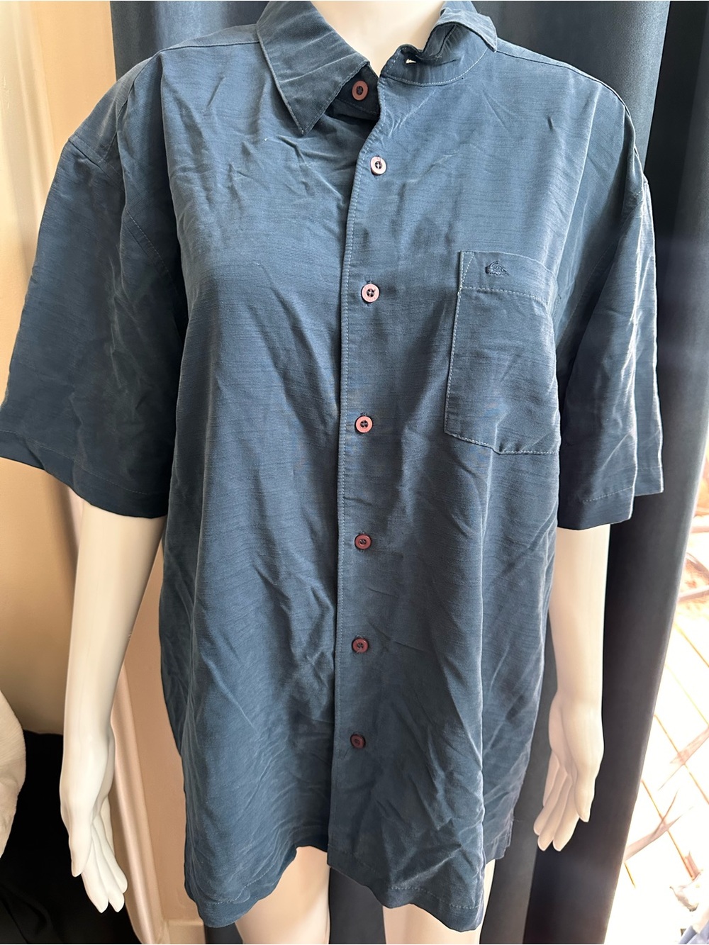 Quiksilver Waterman NWOT Clear Days 4 Shirt Mens L Blue